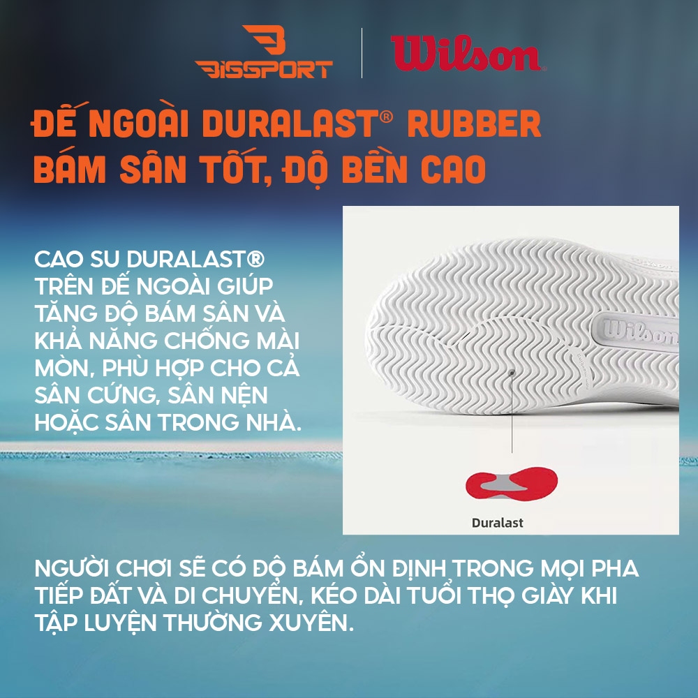 Giày Tennis/Pickleball Wilson INTRIGUE PRO Chính Hãng - Trắng Xanh Lá - Êm Ái, Ổn Định - Giảm Chấn - Bám Sàn